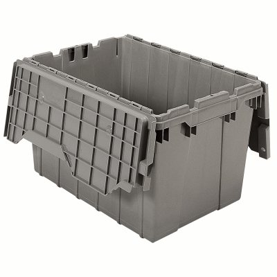 Picture of Akro-Mils 39120 Attached Lid Container Gray - 21.5 x 15 x 12.5 in.