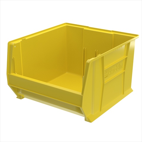 Storage Bin, Plastic, Yellow, 12 in H, 18 3/8 in W, 20 in L