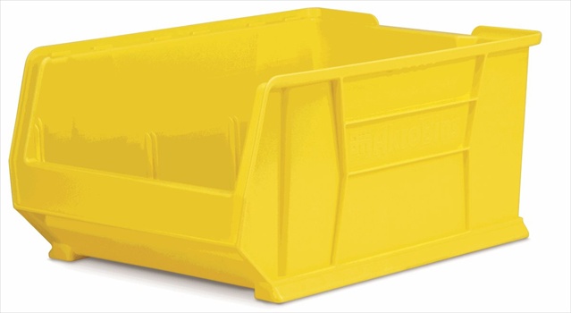 Storage Bin, Plastic, Yellow, 11 in H, 16 1/2 in W, 23 7/8 in L