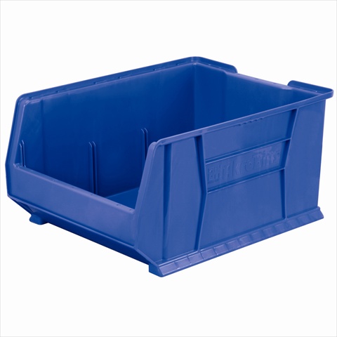 Storage Bin, Plastic, Blue, 12 in H, 18 1/4 in W, 23 7/8 in L