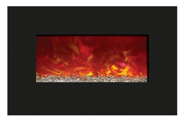 Picture of Amantii WM-BI-34-4423 34 In. Electric Fireplace With 44 x 23 In. Black Glass & Back Light