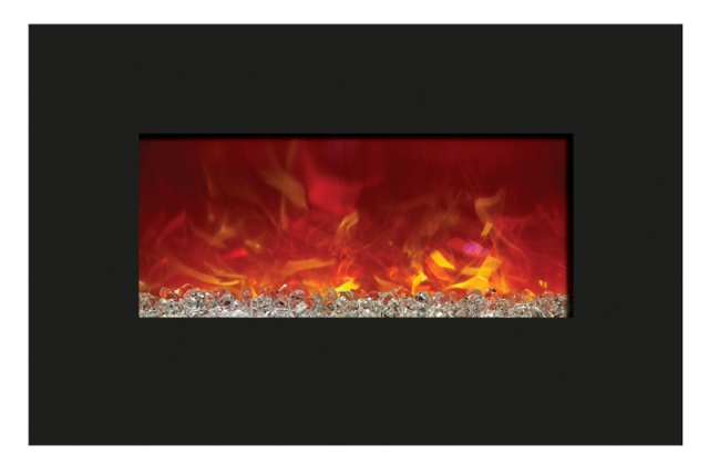 Picture of Amantii WM-BI-48-5823 48 In. Electric Fireplace With 58 x 23 In. Black Glass & Back Light