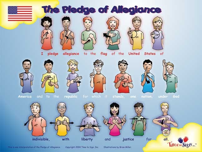 Picture of Cicso Independent N386 Pledge of Allegiance 18 x 24 Sign Language Poster