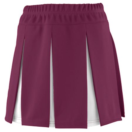 Picture of Augusta 9116A Girls Liberty Skirt - Maroon & White- XXS