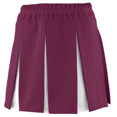 Picture of Augusta 9116A Girls Liberty Skirt - Maroon & White- Small