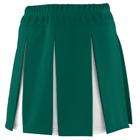 Picture of Augusta 9116A Girls Liberty Skirt - Dark Green & White- Medium