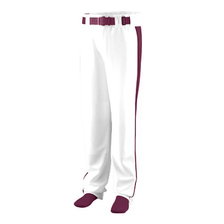 Picture of Augusta 1465A Triple Play Baseball & Softball Pant - White & Maroon- 3x