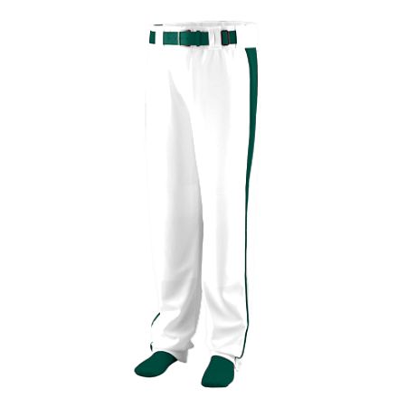 Picture of Augusta 1466A Youth Triple Play Baseball And Softball Pant- White and Dark Green- XL