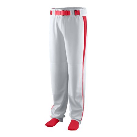 Picture of Augusta 1466A Youth Triple Play Baseball And Softball Pant- Silver and Red- Large