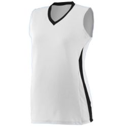 1355A Ladies Tornado Jersey - White, Black & White, 2X