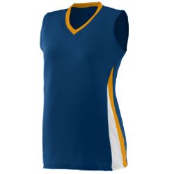 Augusta 1355A Ladies Tornado Jersey - Navy- Gold & White- Large