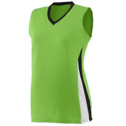 1355A Ladies Tornado Jersey - Lime, Black & White, Large