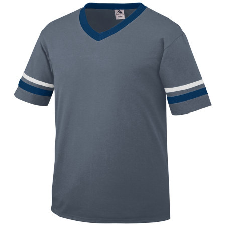 360A Adult Sleeve Stripe Jersey, Graphite, Navy, White - Medium
