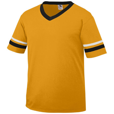 360A Adult Sleeve Stripe Jersey, Gold, Black, White - Medium