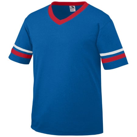 361A Youth Sleeve Stripe Jersey, Royal, Red, White - Medium