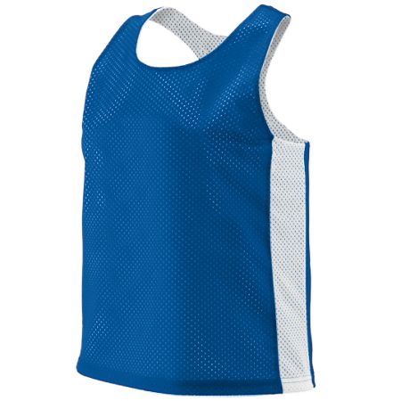 Picture of Augusta 968A Ladies Reversible Tricot Mesh Lacrosse Tank- Royal- White - 2X