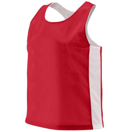 Picture of Augusta 968A Ladies Reversible Tricot Mesh Lacrosse Tank- Red- White - XXS & XS