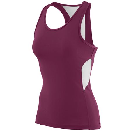 Picture of Augusta 1282A Ladies Inspiration Jersey- Maroon- White - Large