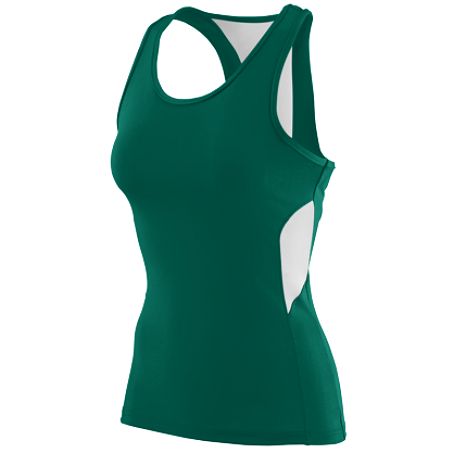 Picture of Augusta 1282A Ladies Inspiration Jersey- Dark Green- White - Extra Large