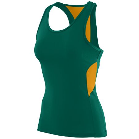 Picture of Augusta 1282A Ladies Inspiration Jersey- Dark Green- Gold - Extra Large