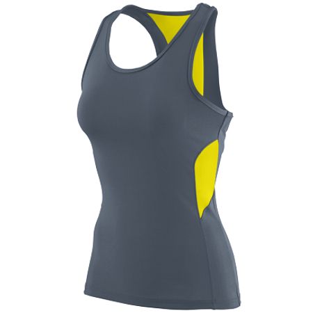 Picture of Augusta 1282A Ladies Inspiration Jersey- Graphite- Power Yellow - Large