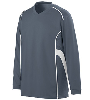 Picture of Augusta 1086A Youth Winning Streak Long Sleeve Jersey - Graphite & White&#44; Small