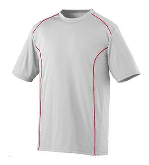 Picture of Augusta 1090A Adults Winning Streak Crew - White & Red- 3X