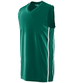 Picture of Augusta 1180A Adults Winning Streak Game Jersey - Dark Green & White&#44; Extra large