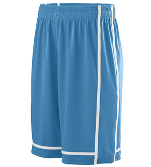 Picture of Augusta 1185A Adults Winning Streak Game Short - Columbia Blue & White- Small