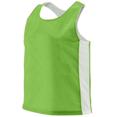 Picture of Augusta 968A Ladies Reversible Tricot Mesh Lacrosse Tank- Lime - White - Large-Extra Large