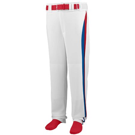 Picture of Augusta 1475A Line Drive Baseball & Softball Pant - White- Royal & Red - 3X