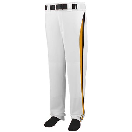 Picture of Augusta 1475A Line Drive Baseball & Softball Pant - White- Gold & Black - 2X