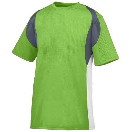 Picture of Augusta 1515A Quasar Jersey - Lime- Graphite & White - Medium