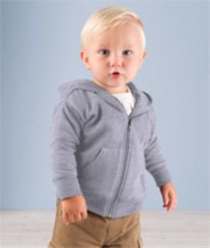 3446 Infant Hooded Zip Front Sweatshirt With Pockets- Heather- Size- 12