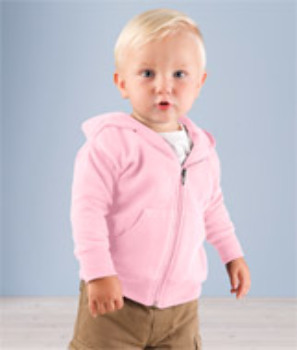 3446 Infant Hooded Zip Front Sweatshirt With Pockets- Pink- Size- 12
