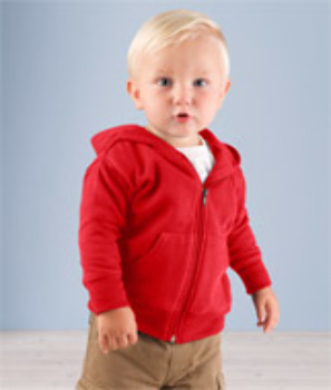 3446 Infant Hooded Zip Front Sweatshirt With Pockets- Red- Size- 6