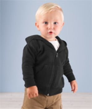 3446 Infant Hooded Zip Front Sweatshirt With Pockets- Black- Size - 6
