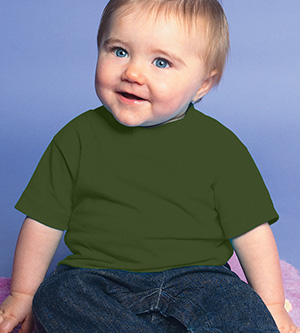 3401 Infant Cotton T-Shirt- Military Green- Size - 6