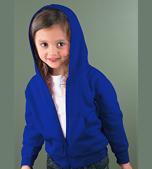 3346 Toddler Zip Front Hood With Pockets- Royal - Size 4T