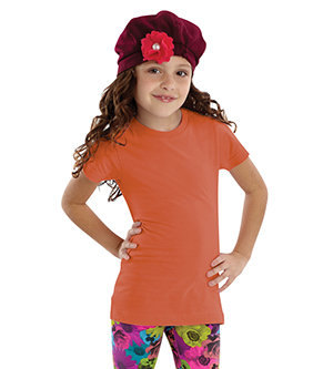 Picture of LAT Sportswear 2616 Girls Fine Jersey Longer Length T-Shirt - Papaya&#44; Extra Large