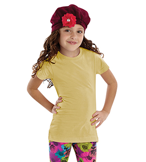 Picture of LAT Sportswear 2616 Girls Fine Jersey Longer Length T-Shirt - Butter&#44; Extra Large