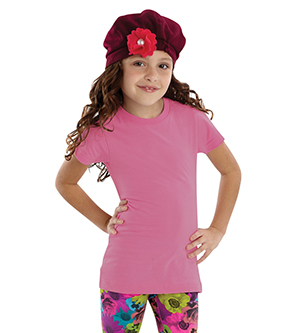 Picture of LAT Sportswear 2616 Girls Fine Jersey Longer Length T-Shirt - Raspberry&#44; Extra Large