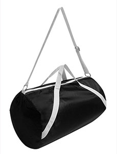 FT004 Nylon Duffel With Adjustable Shoulder Strap - Black, One Size
