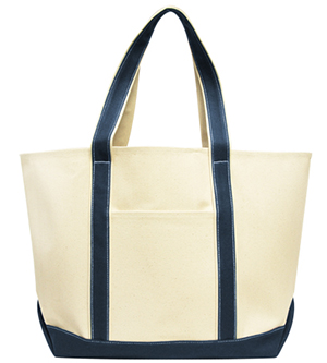 8872 Carmel Xl Boat Tote- Natural & Navy - One Size