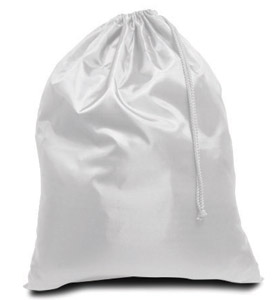 9008 Drawstring Laundry Bag - White - One Size