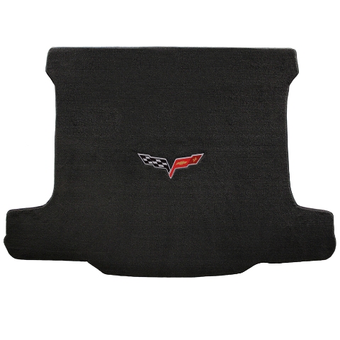 Corvette 2006-2013 Z06 Cargo Ebony Velourtex C6 Logo Mat