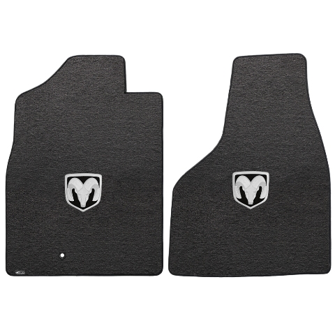Ram 1500 Std Pickup 2009-2012 2Pcfront Ebony Velourtex Silver Ram Logo Mat