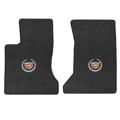 SRX 2Wd 2006-2009 2 Piece Ebony Velourtex Cadillac Logo Mat - Ebony