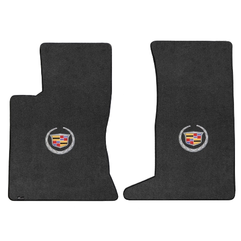 SRX Awd V8 2006-2009 2 Piece Ebony Velourtex Cadillac Logo Mat - Ebony