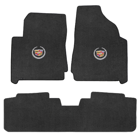 SRX 2010-2011 3 Piece Ebony Velourtex Cadillac Logo Mat